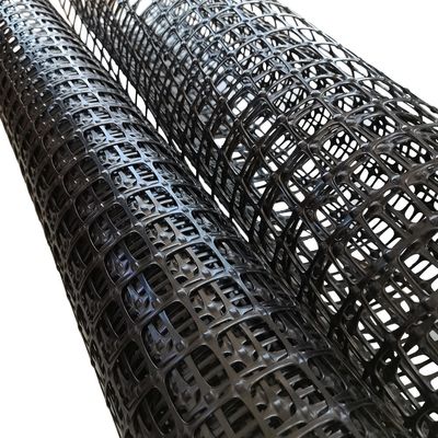 ブラックポリプロピレンPP 二軸型プラスチックジオグリッド・メッシュロール 土壌安定化採掘用