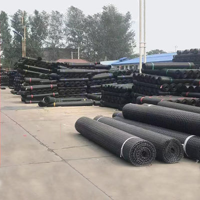 ブラックポリプロピレンPP 二軸型プラスチックジオグリッド・メッシュロール 土壌安定化採掘用