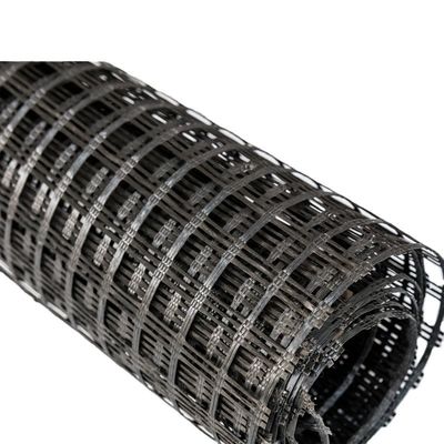 白いポリエステル 単軸のジオグリッド PVCコーティング 30kn/M-1000kn/M 中国デザイン