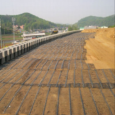 低黒 220kN PP HDPE 単軸地網 壁や道路の補強用 50m